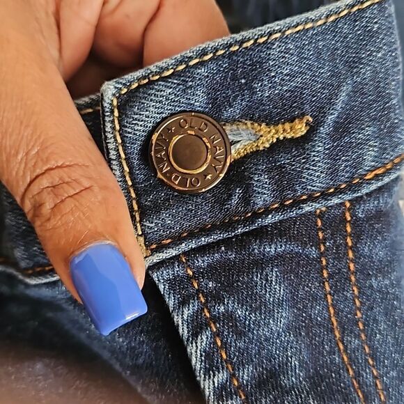 Old Navy Men Distressed Dark Blue Washed Jeans 36×36 - Picture 12 of 16